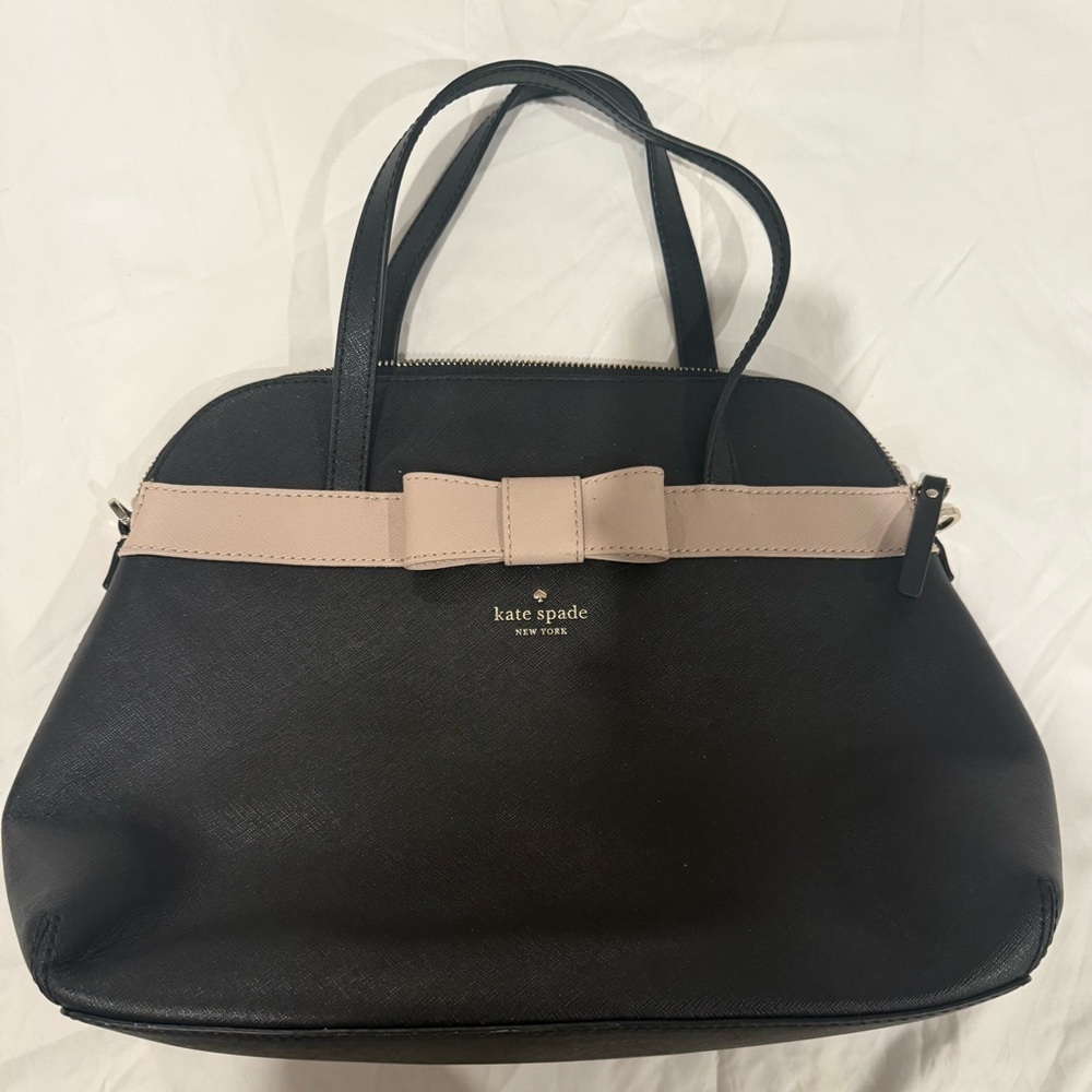 Kate Spade Black and Tan Bow Satchel